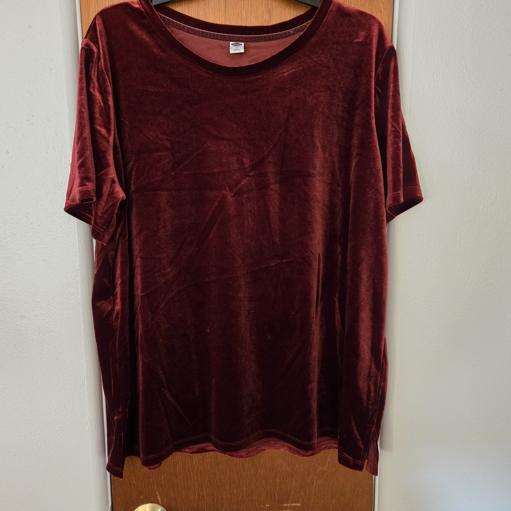 Old Navy Deep Red Velvet Tee